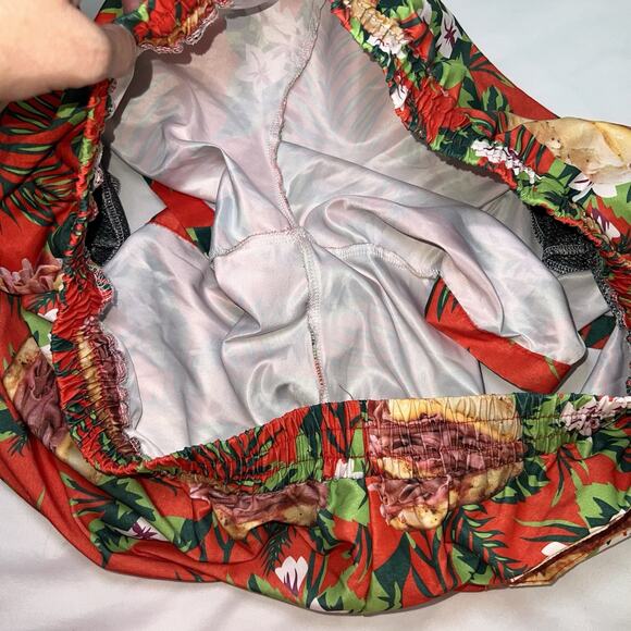 Arby’s Swim Trunks Men’s Size 2XL Red Tropical Roast Beef Shorts Beach Pool Rare - Picture 12 of 13